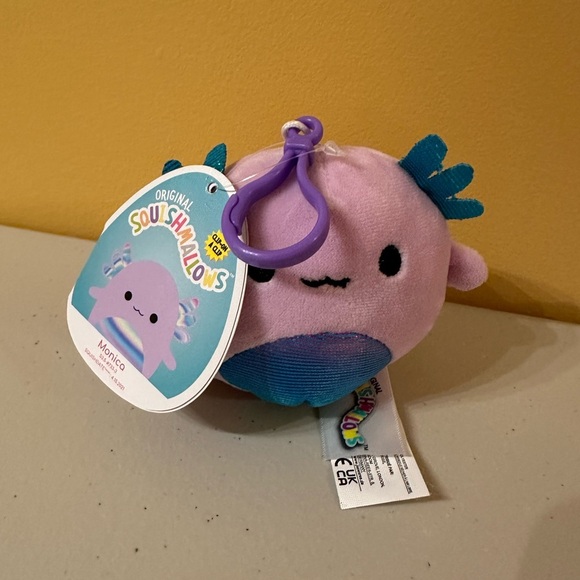 Nwt  squishmallow clip 3" Monica Axolotl - Picture 3 of 5
